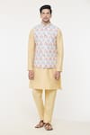 Buy_Arihant Rai Sinha_Multi Color Silk Printed Chevron Bundi Kurta Set _Online_at_Aza_Fashions