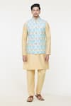 Arihant Rai Sinha_Multi Color Silk Printed Chevron Bundi Kurta Set _Online_at_Aza_Fashions