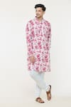 Arihant Rai Sinha_Red Soft Cotton Printed Abstract Straight Kurta _Online_at_Aza_Fashions