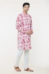 Shop_Arihant Rai Sinha_Red Soft Cotton Printed Abstract Straight Kurta _Online_at_Aza_Fashions