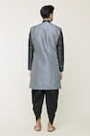 Shop_Arihant Rai Sinha_Grey Sherwani Silk Woven Geometric Jacket Set _at_Aza_Fashions