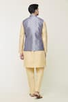 Shop_Arihant Rai Sinha_Grey Bundi Jacquard Woven Floral Flower And Kurta Set _at_Aza_Fashions