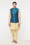 Arihant Rai Sinha_Blue Bundi Jacquard Woven Diamond And Kurta Set _Online_at_Aza_Fashions