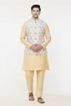 Buy_Arihant Rai Sinha_Multi Color Silk Embroidery Chevron Thread Bundi And Kurta Set _at_Aza_Fashions