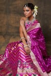 Shop_Pinki Sinha_Purple Banarsi Silk Woven Chevron Lehenga Set With Unstitched Blouse Piece _Online_at_Aza_Fashions