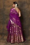 Pinki Sinha_Purple Banarsi Silk Woven Floral Vine Lehenga Set With Unstitched Blouse Piece _Online_at_Aza_Fashions