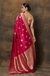 Shop_Pinki Sinha_Pink Banarsi Silk Woven Butti Saree With Running Blouse Piece _at_Aza_Fashions