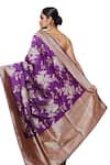 VISHWA BY PINKI SINHA_Purple Banarsi Silk Woven Floral Two-tone Saree With Running Blouse Piece _at_Aza_Fashions