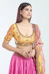 Buy Debyani + CO Pink , Organza Zari, Embroidery, Sequins Crushed Lehenga Blouse Set Online at Aza Fashions Buy_Debyani + CO_Pink , Organza Zari, Embroidery, Sequins Crushed Lehenga Blouse Set _Online_at_Aza_Fashions