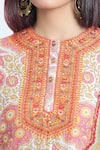 Debyani + Co_Pink Chanderi Printed Floral Round Kurta Sharara Set _at_Aza_Fashions