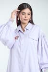 Buy_Rahul Mishra_Purple Poplin Applique Embroidery Floral Shirt Collar Placed Oversized _Online_at_Aza_Fashions