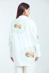 Shop_Rahul Mishra_White Poplin Applique Embroidery Carnation Floral Shirt Collar  _at_Aza_Fashions