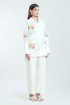 Rahul Mishra_White Poplin Applique Embroidery Carnation Floral Shirt Collar  _Online_at_Aza_Fashions