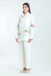 Buy_Rahul Mishra_White Poplin Applique Embroidery Carnation Floral Shirt Collar  _Online_at_Aza_Fashions