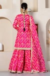 Yuvrani Jaipur_Pink Kota Doriya Digital Printed Stripe V Neck Kurta Sharara Set With Potli Bag _Online_at_Aza_Fashions