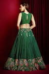 Shop_Aayushi Maniar_Green Lehenga Georgette And Crepe Silk Hand Embroidered Coi Shells With Blouse _at_Aza_Fashions