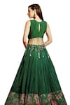 Shop_Aayushi Maniar_Green Lehenga Georgette And Crepe Silk Hand Embroidered Coi Shells With Blouse 