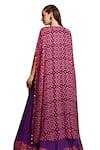 Shop_Aayushi Maniar_Purple Cape Crepe Silk Hand Embroidered Glass Beads Blouse Lehenga Set With _Online_at_Aza_Fashions