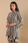 Buy_Soup By Sougat Paul_Black Cotton, Linen Bandeau Neck Naqsh Printed Shirt Tunic And Pant Set 