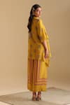 Shop_Soup by Sougat Paul_Yellow Cotton Silk Printed Eraya Shirt Kurta And Flared Pant Set _at_Aza_Fashions