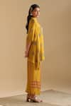 Shop_Soup by Sougat Paul_Yellow Cotton Silk Printed Eraya Shirt Kurta And Flared Pant Set 