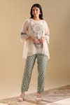 Buy_Soup by Sougat Paul_Off White Kurta Handloom Net Embroidery Sequin Round Eraya And Pant Set _at_Aza_Fashions