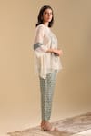 Soup by Sougat Paul_Off White Kurta Handloom Net Embroidery Sequin Round Eraya And Pant Set _at_Aza_Fashions