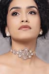 Buy_Joules By Radhika_Gold Plated Polki And Pearl Embellished Timeless Choker _at_Aza_Fashions
