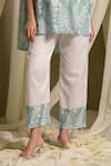 Buy_Tasuvure Indes_Blue Georgette Embroidered Gara Collared Reyna Glazed Shirt With Pant _Online_at_Aza_Fashions