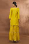 Shop_Samyukta Singhania_Yellow Chanderi, Organza Gota Patti, Tassels Floral Work Kurta Sharara Set _at_Aza_Fashions