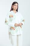 Buy_Rahul Mishra_White Poplin Applique Embroidery Carnation Floral Shirt Collar  