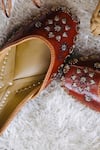 Buy_Loryphilory_Brown Embroidered Floral Juttis _Online_at_Aza_Fashions