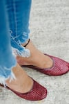 Buy_Loryphilory_Red Textured Earthy Charm Juttis _at_Aza_Fashions