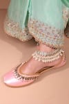 Loryphilory_Pink Embellished Nagheen Jewel Juttis _Online_at_Aza_Fashions