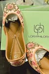 Buy_Loryphilory_Pink Embroidered Rafia Floral Sequin Juttis _at_Aza_Fashions