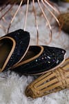 Shop_Loryphilory_Black Embellished Sitara Sequin Juttis _at_Aza_Fashions