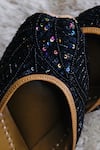 Loryphilory_Black Embellished Sitara Sequin Juttis _Online_at_Aza_Fashions