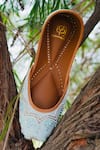 Shop_Loryphilory_Sky Blue Embellished Seychelles Scallop Juttis _at_Aza_Fashions