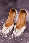 Buy_Loryphilory_Ivory Embellished Zohra Sequin Juttis _at_Aza_Fashions