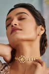 Buy_Paisley Pop_Gold Plated Kundan Embellished Choker Necklace _at_Aza_Fashions