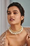 Buy_Paisley Pop_Gold Plated Kundan And Pearl Embellished Necklace _at_Aza_Fashions
