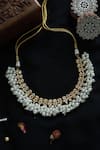 Shop_Paisley Pop_Gold Plated Kundan And Pearl Embellished Necklace _at_Aza_Fashions