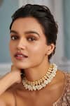 Paisley Pop_Gold Plated Kundan And Pearl Embellished Necklace _Online_at_Aza_Fashions