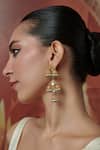 Buy_Paisley Pop_Gold Plated Pearls, Diamonds Kundan Embellished Jhumka Earrings _at_Aza_Fashions