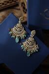 Shop_Paisley Pop_Multi Color Kundan Polki Embellished Earrings _at_Aza_Fashions