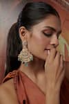 Paisley Pop_Multi Color Kundan Polki Embellished Earrings _Online_at_Aza_Fashions