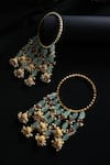 Shop_Paisley Pop_Green Pearls, Stones Fluorite Embellished Jhumki Kalira Bangles 2 Pcs _at_Aza_Fashions