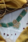 Shop_Paisley Pop_Green Kundan Bahar Embellished Choker _at_Aza_Fashions