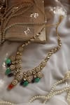 Shop_Paisley Pop_Multi Color Phoolista Kundan And Stone Embellished Necklace _at_Aza_Fashions