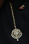 Paisley Pop_Gold Plated Kundan Embellished Maangtikka _Online_at_Aza_Fashions